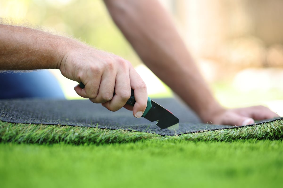 Pet friendly artificial turf installation